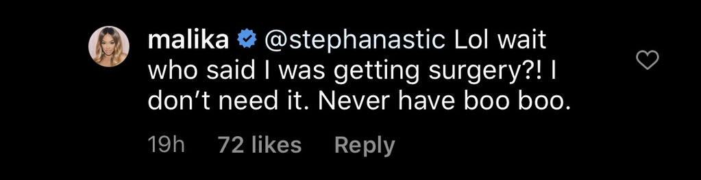 Malika Instagram Comments